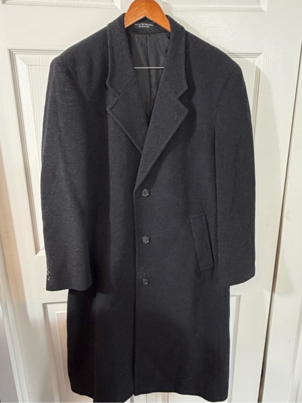 Gianfranco Ruffini Cashmere Wool Blend Charcoal Overcoat Mens 42R Italy